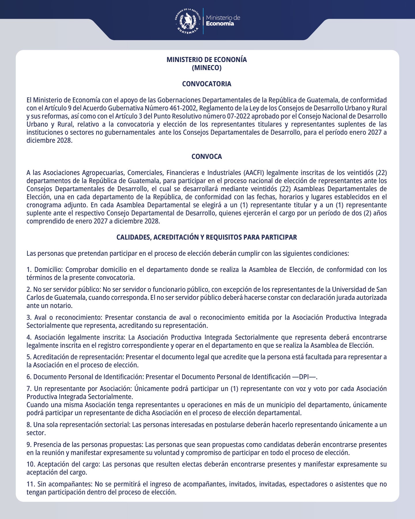 requisitos para participar